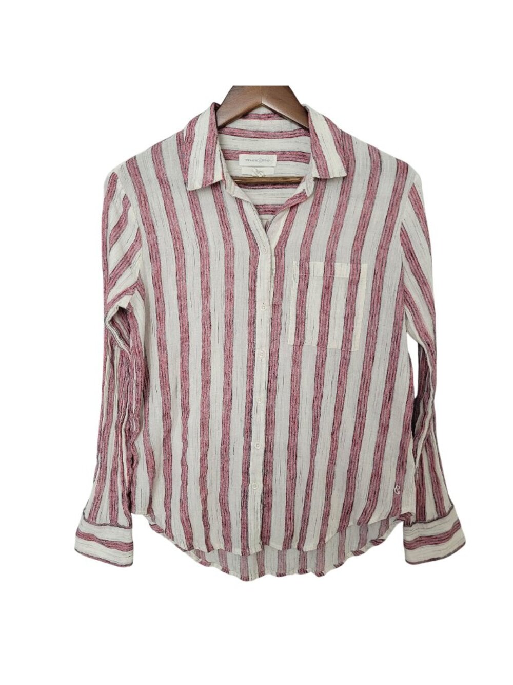 Treasure & Bond Boyfriend Fit Striped Button Down Shirt Womens Size XS Casual